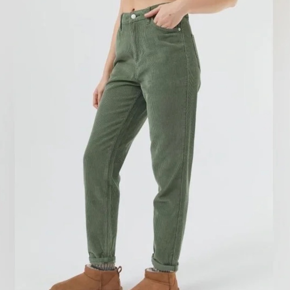 BDG Olive Corduroy Mom High-Rise Pants